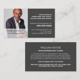 Personalized Photograph, Otolaryngologist Business Card