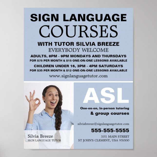 Personalized Photograph, Sign Language Course (Front)
