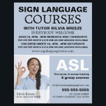 Personalized Photograph, Sign Language Course Flyer<br><div class="desc">Personalized Photograph,  Sign Language Course Advertising Flyers By The Business Card Store.</div>