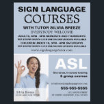 Personalized Photograph, Sign Language Course Flyer<br><div class="desc">Personalized Photograph,  Sign Language Course Advertising Flyers By The Business Card Store.</div>