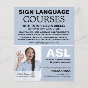 Personalized Photograph, Sign Language Course Flyer