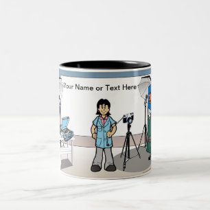  Personalized Photographer - Female Cartoon Two-Tone Coffee Mug