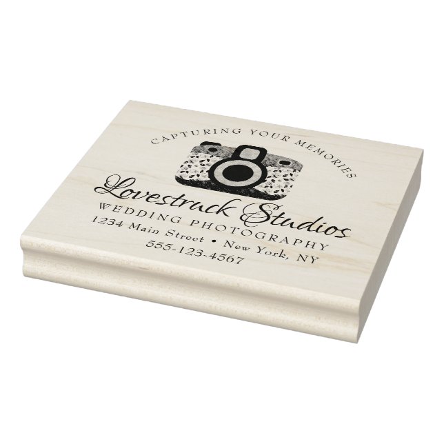Personalized Photography Business Logo Camera Rubber Stamp (Stamp)