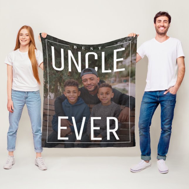 Personalized PhotoPop Best Uncle Ever Fleece Blanket (In Situ)