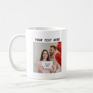 Personalized Photos and Text Happy Valentine's Day Coffee Mug