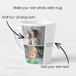 Personalized Photos and Text Latte Mug<br><div class="desc">Personalized Photos and Text  - Photo keepsake latte mug from Ricaso - add your own photos and text - photo keepsake gifts</div>
