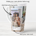 Personalized Photos and Text Latte Mug<br><div class="desc">Personalized Photos and Text  - Photo keepsake latte mug from Ricaso - add your own photos and text - photo keepsake gifts</div>