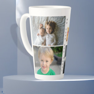 Personalized Photos and Text We Love You Daddy Latte Mug