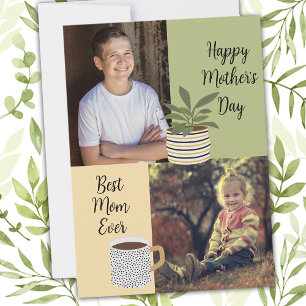 Personalized Photos Best Mom Ever Coffee & Plant 