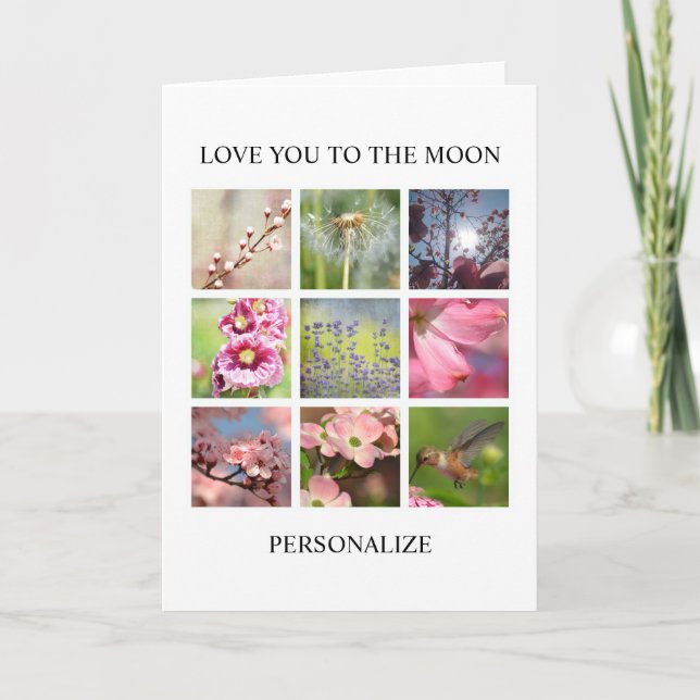 Personalized Photos Collage with Your Text Card (Front)