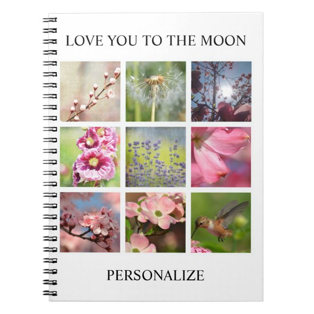 Personalized Photos Collage with Your Text Notebook (Front)