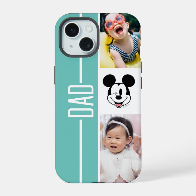 Personalized Photos | Mickey Mouse Winking iPhone 15 Case (Back)