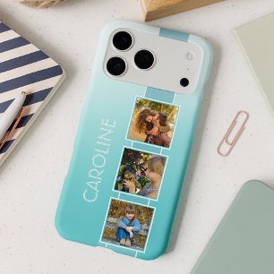 Personalized Photos On Aqua Turquoise Green