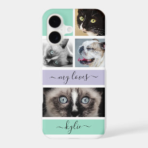 Personalized Photos Purple  Mint Green