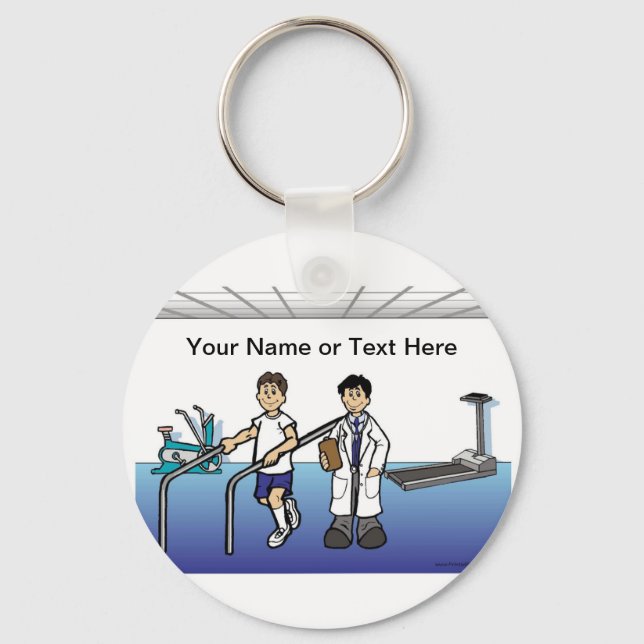 Personalized Physical Therapist Cartoon  Keychain (Front)