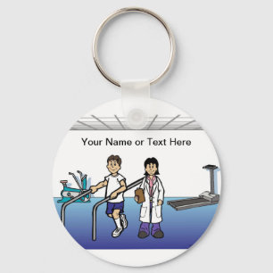 Personalized Physical Therapist - Female Cartoon  Keychain