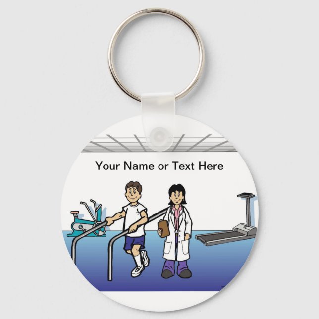 Personalized Physical Therapist - Female Cartoon  Keychain (Front)