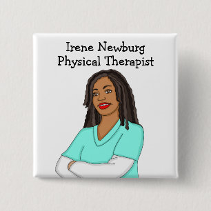 Personalized Physical Therapist Identification 2 Inch Square Button