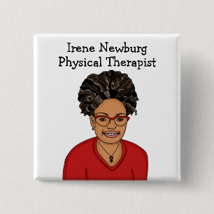 Personalized Physical Therapist Identification 2 Inch Square Button