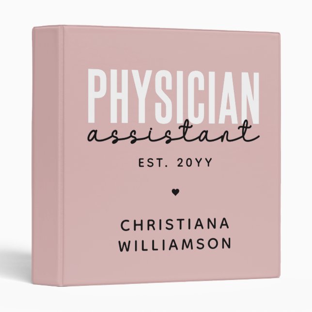 Personalized Physician Assistant PA Graduation Binder (Front/Spine)