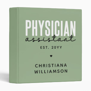 Personalized Physician Assistant PA Graduation Binder