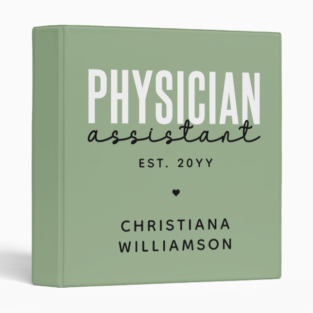 Personalized Physician Assistant PA Graduation Binder (Front/Spine)