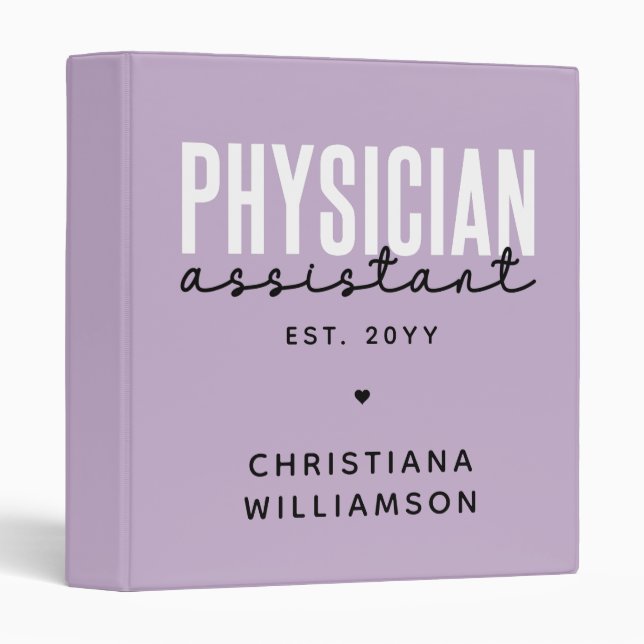 Personalized Physician Assistant PA Graduation Binder (Front/Spine)