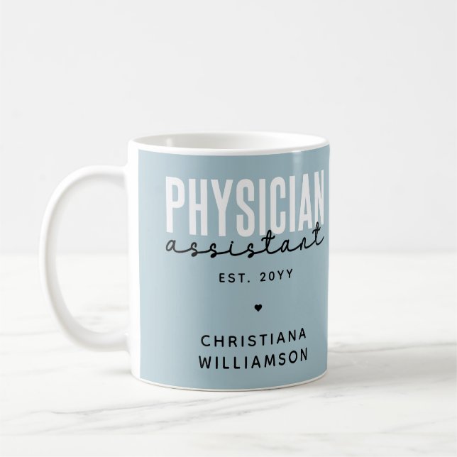 Personalized Physician Assistant PA Graduation Coffee Mug (Left)