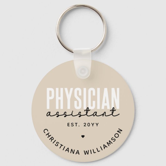 Personalized Physician Assistant PA Graduation Keychain (Front)