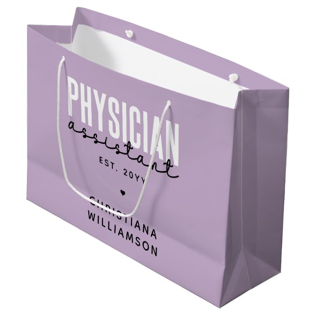 Personalized Physician Assistant PA Graduation Large Gift Bag (Front Angled)