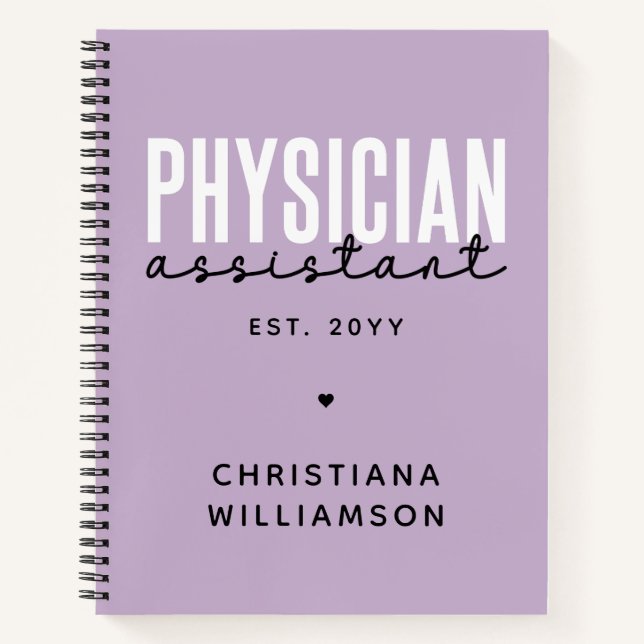 Personalized Physician Assistant PA Graduation Notebook (Front)