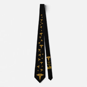 Personalized Physician's Caduceus Neck Tie