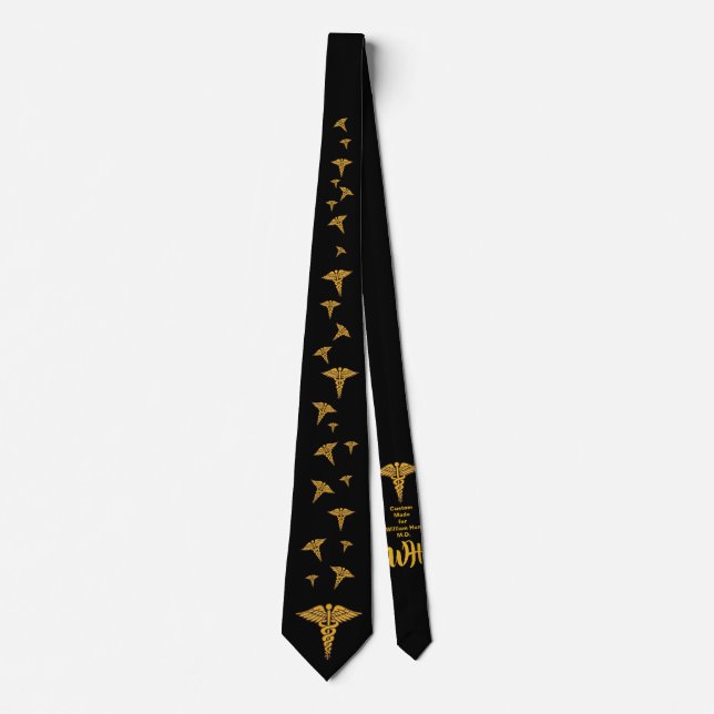 Personalized Physician's Caduceus Neck Tie (Front)