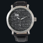 Personalized Physics Gifts for Physicists Watch<br><div class="desc">Not sure what to get for the physics fan in your life? This is one great idea with a cool design of neat physics diagrams and formulas with a place for your personalization. Add name/initials/monograms or delete if desired.</div>