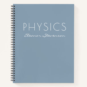 Personalized Physics Graph Paper Dusty Blue  Notebook