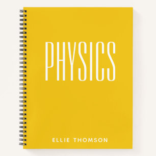 Personalized Physics Graph Paper Simple Yellow Notebook