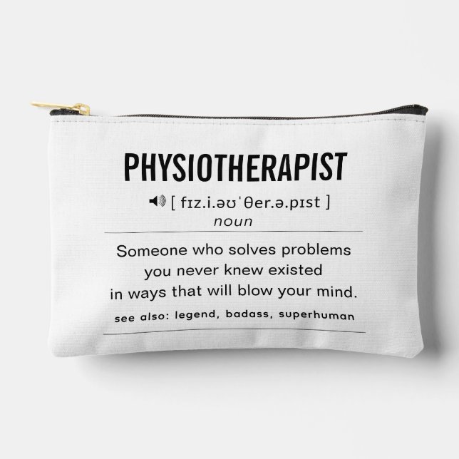 Personalized Physiotherapist Funny Accessory Pouch (Front)