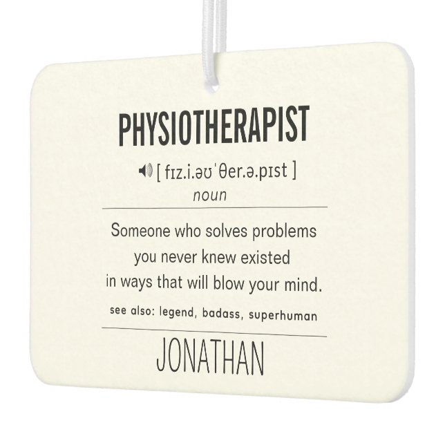 Personalized Physiotherapist Funny Air Freshener (Left)