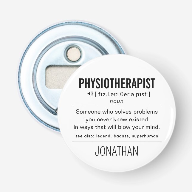 Personalized Physiotherapist Funny Bottle Opener (Front)