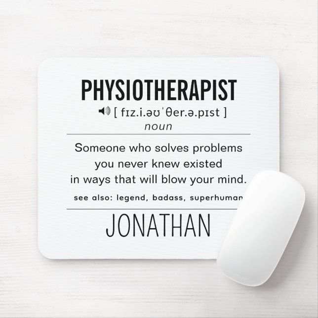 Personalized Physiotherapist Funny Mouse Pad (With Mouse)