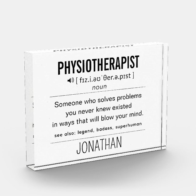 Personalized Physiotherapist Funny Photo Block (Left)