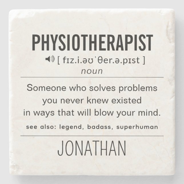 Personalized Physiotherapist Funny Stone Coaster (Front)
