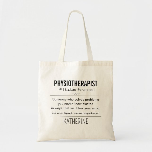 Personalized Physiotherapist Funny Tote Bag (Front)