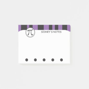 Personalized Pi Symbol Purple Math Themed Post-it Notes
