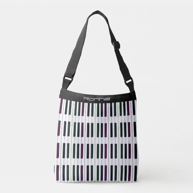 Personalized Piano Bag and Dark Rainbow Black Keys (Front)