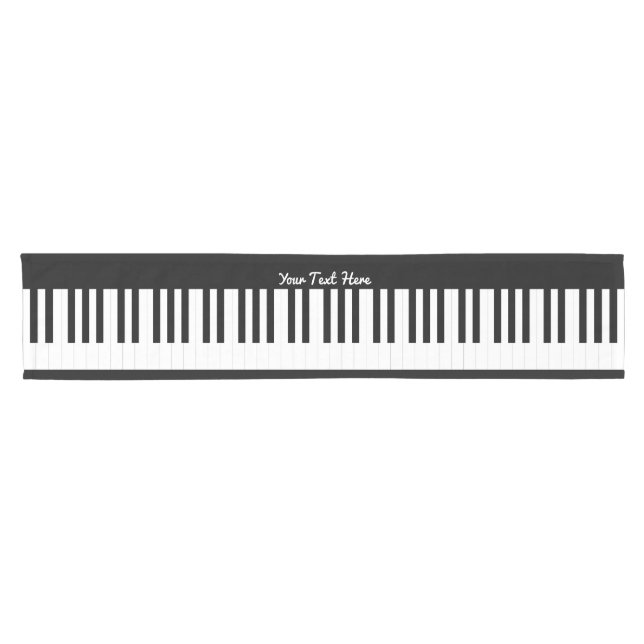 Personalized Piano Keyboard Keys Music Themed Short Table Runner (Horizontal)