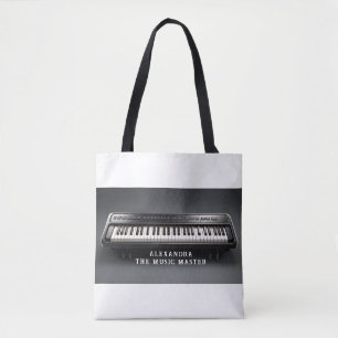 Personalized Piano Keyboard Tote Bag