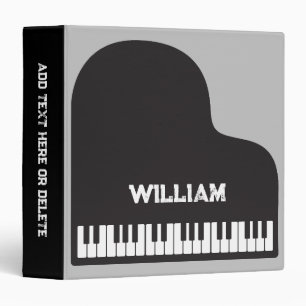 Personalized Piano Keys 3 Ring Binder