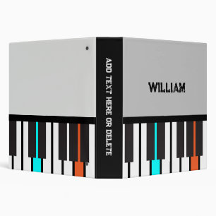 Personalized Piano Keys 3 Ring Binder