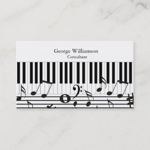 Personalized Piano Keys Instruments Business Card